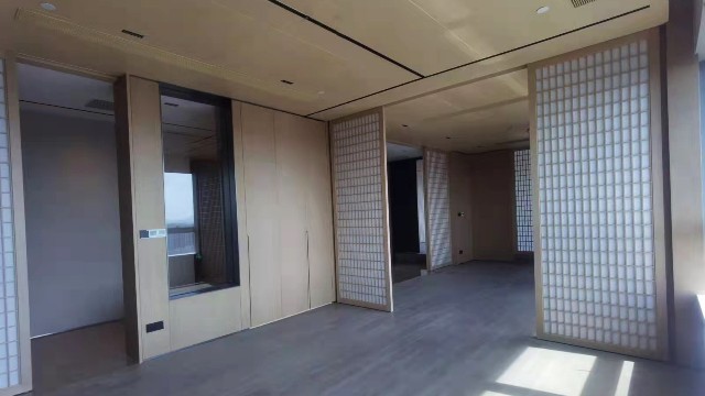 杭州市濱江區中贏星際@木紋鋁單板和木紋鋁格柵組合