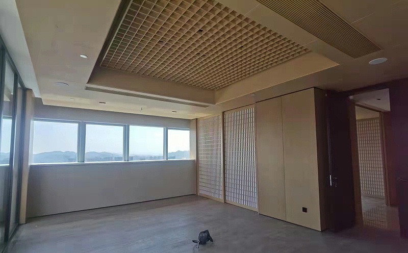 杭州市濱江區中贏星際@木紋鋁單板和木紋鋁格柵組合