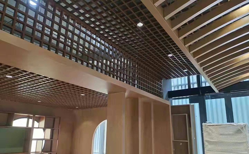 滾涂木紋格柵定制@中滬世業